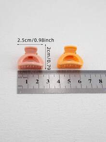 20 Piezas/pack, 2.5cm Pinza De Plástico Para Cabello Con Diseño De Lingote De Oro De Colores Aleatorios Para Uso Diario De Mujeres