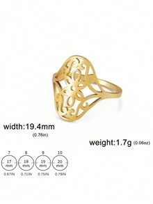 1枚女款精緻不鏽鋼向日葵戒指,時尚簡約指環珠寶,母親節感恩節禮物