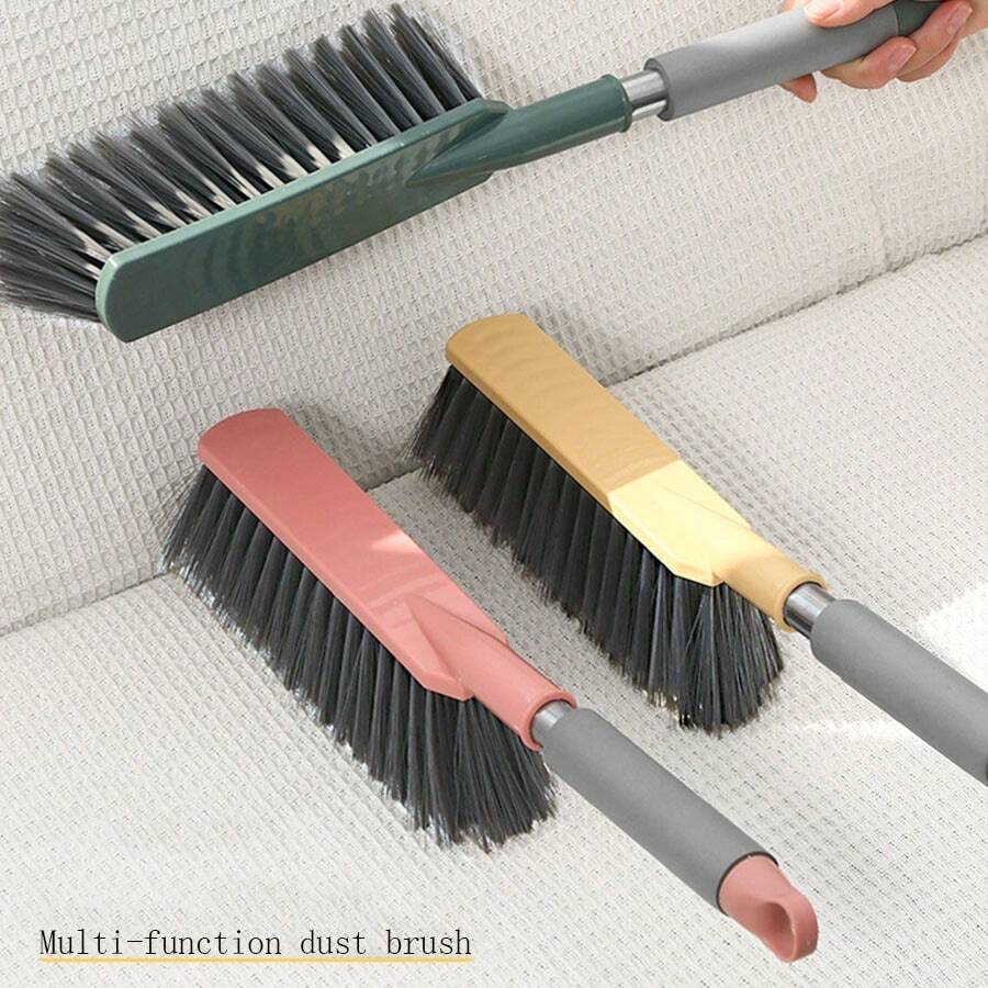1pc Random Color Bed Sofa Cleaning Tool With Long Handle Soft Bristle Brush For Dust Cleaning - Multicolor - View 1