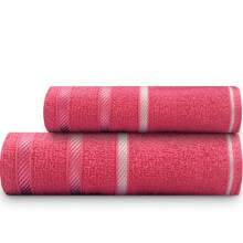 Jogo De Toalhas 2 Peças - Banho + Rosto Marcotex 100% Algodão - Pink - Visão 1