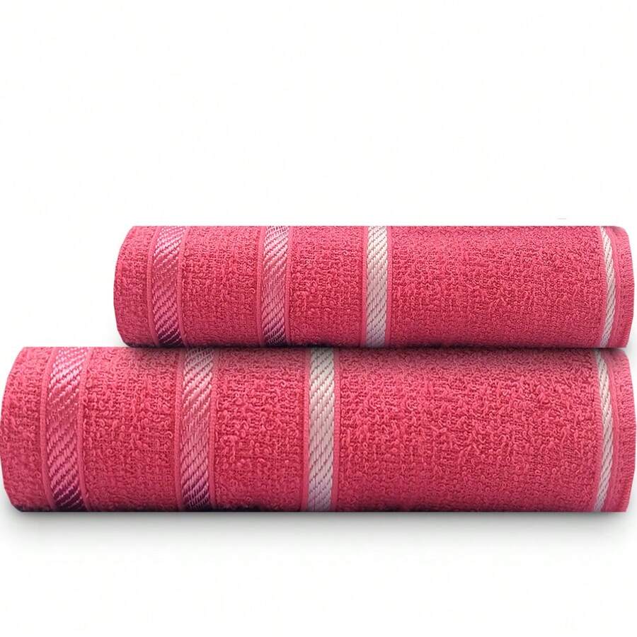 Jogo De Toalhas 2 Peças - Banho + Rosto Marcotex 100% Algodão - Pink - Visão 1