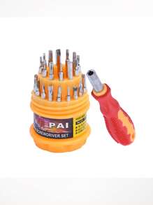 Set Juego Herramientas Desarmadores Puntas Intercambiables - Amarillo - Ver 1