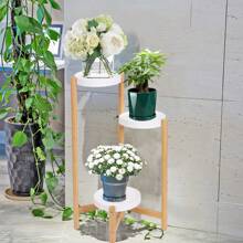 UNHO Corner Plant Stand Indoor, Plant Display Shelf Bamboo Plant Pot Stand Holder Tall Flower Stand Rack For Indoor Home Decor 3 Tier / 4 Tier - Beige - View 7