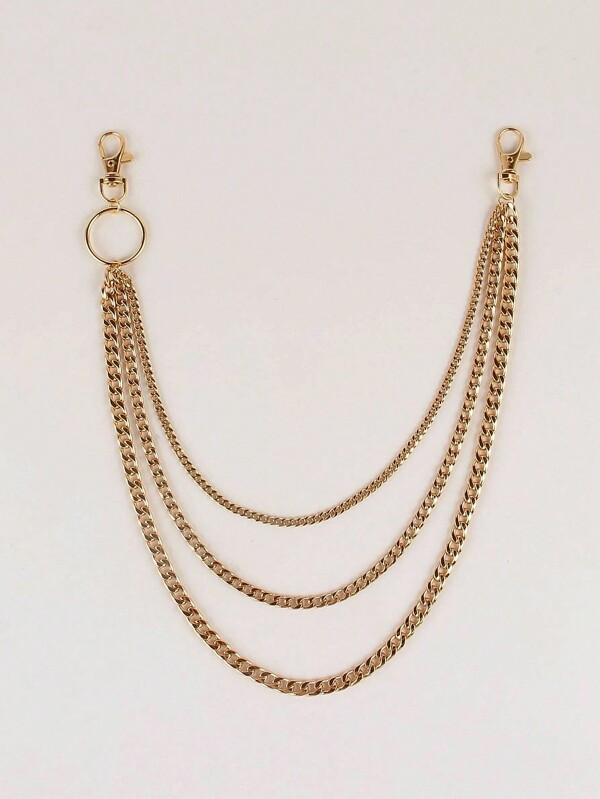 1 pieza Cadena de pantalón de estilo punk de hip hop con múltiples capas y flecos de moda para mujer, adecuada para fiestas de Halloween o uso diario