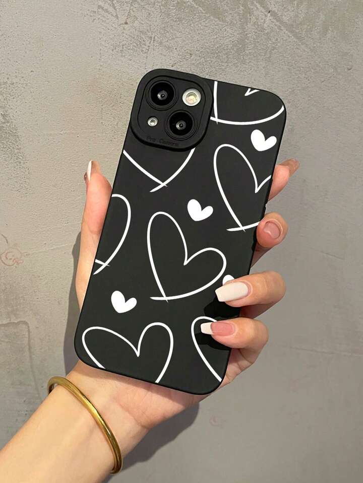 Heart Cases For Iphone 11 White AIGOMARA Black Heart Pattern Case