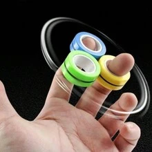 Yellow Magnetic Ring, Interesting Stress Relief Toy - Yellow - View 2