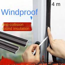 Window Sealing Strip, Windproof Soundproof Draught Excluder, Weatherstrip For Upvc Window, Aluminum Window And Wooden Door - Black - View 1