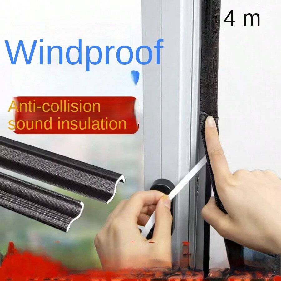 Window Sealing Strip, Windproof Soundproof Draught Excluder, Weatherstrip For Upvc Window, Aluminum Window And Wooden Door - Black - View 1