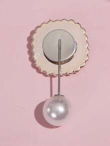 Light-proof And Fixative Garment Brooch Decorated With Faux Pearl And Waist Rhinestone For Women's Daily Wear - Champagne - View 3