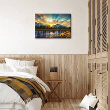 1入組向日葵風景畫布藝品日落國家公園客廳壁畫,不含相框 - 彩色 - 查看 4