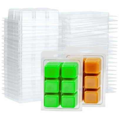 10 件蜡熔化模具，翻盖形模具，6 腔，透明塑料，用于制作蜡烛和肥皂
