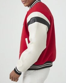 Patch Varsity Letterman Jacket - 紅色 - 查看 3