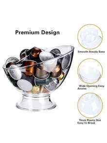 Coffee Pod Holder Bowl, Capsule Container Dispenser, Kitchen Countertop Coffee Organizer Box - White - View 4