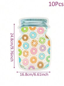 10 cái , Kích thước Lớn Có thể tái sử dụng Donut Chủ đề Bình Hình dạng Pong kín Dây kéo Món ăn Cái túi , Hạt Bữa ăn nhẹ Dây kéo Pong kín Túi thu nạp thực phẩm , Lưu trữ nhà bếp Cái túi - Nhiều màu - Xem 4