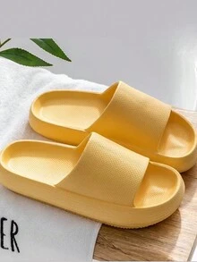 1pair Yellow Four Season Slippers - Yellow - View 1