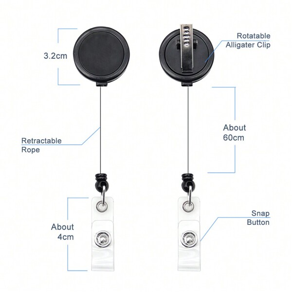 Medical Acrylic Dental Nurse Badge Reel Holder With Crocodile Clip