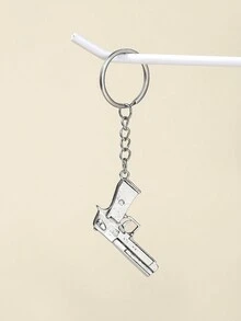 1 件鋅合金模擬手槍模型鑰匙圈吊墜 - 彩色 - 查看 3