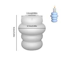 1入組水晶膠北歐風格多層圓形蠟燭台diy水泥或石膏裝飾模具,易於清洗和脫模 - 白色 - 查看 10