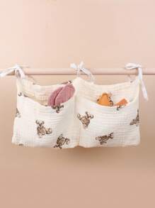 1pc Baby Hanging Storage Pouch With Bear Print Love Valentine