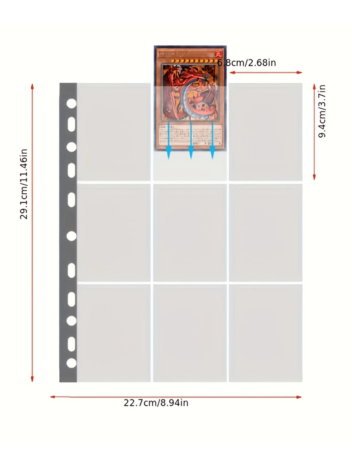 20pcs Trading Card Binder Pages, Single-Sided Pocket Card Sleeve For 2 ...