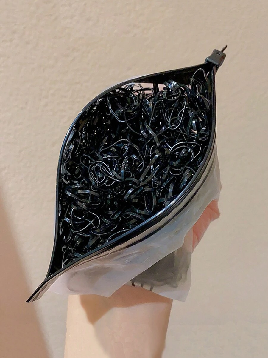 480入組黑色彈性捆髮圈,不損傷辮子固定器,髮飾