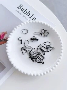 480入組黑色彈性捆髮圈,不損傷辮子固定器,髮飾