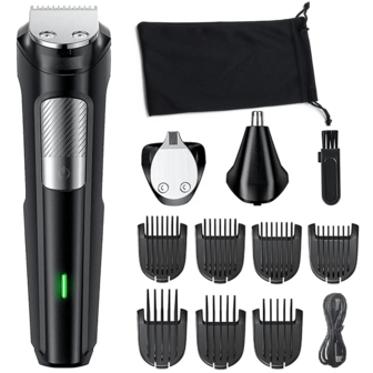 1 件装 3 合 1 男士理发器，复古雕刻发型修剪器，不锈钢电动推杆，男士美容套装