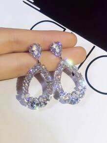 Rhinestone Water Drop Earrings