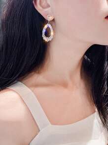 Rhinestone Water Drop Earrings