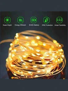 1 件 110 英尺 300led 太阳能供电仙女灯铜线灯串防水，是花园、树木、露台、圣诞节和派对的理想装饰，适用于小路、庭院、露台的户外花园照明