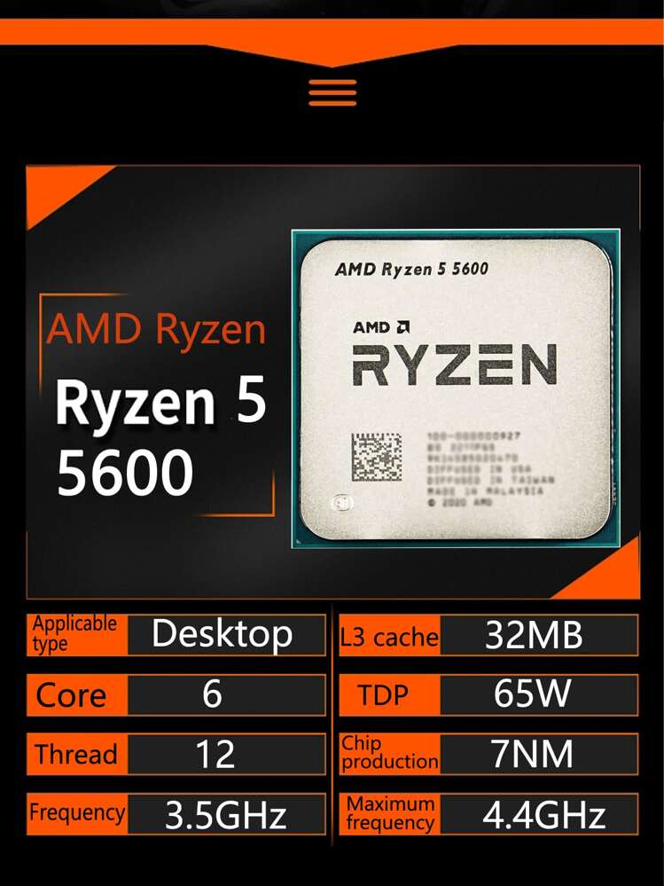 Amd Ryzen 5 R5 5600 3.5ghz 6 コア 12 スレッド Cpu プロセッサー