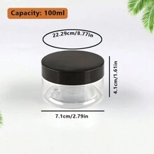 2pcs PET Minimalist  Plastic Pot Jars Round Clear Leak Proof Plastic Cosmetic Container Jars With Black Lids,Portable Leakproof  Cream Container Lotion Bottle For Makeup For Powder Liquid Foundation Nail Remover Makeup Remover For Bathroom Travel  For Outdoor - White - View 5