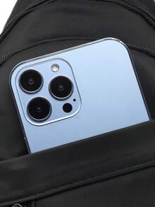 男士時尚簡約日式風格斜肩胸包,運動休閒風格 - 黑色 - 查看 9