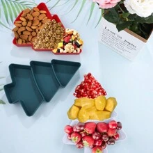 1pc Christmas Tree Shaped Snack And Nut Bowl - Red - View 4