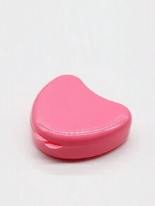 1 个粉色塑料假牙盒，心形假牙盒，心形牙齿固定器收纳盒，可爱牙齿盒，心形牙齿收纳盒，多功能器具，“时尚保护您的假牙！使用我们的心形假牙架整理好假牙。” - 粉色 - 查看 4