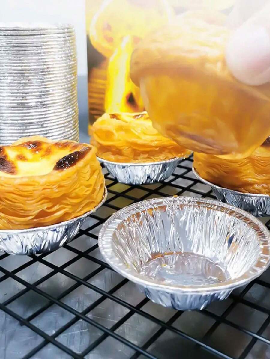250pcs Tart Molds Disposable Tin Foil Tart Tray Aluminum Foil
