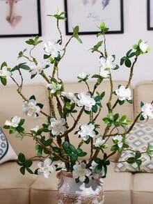 1pc 95cm White Rhododendron Flower, Great For Christmas And Thanksgiving Decorations - White - View 5