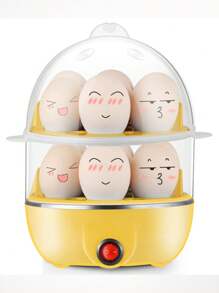 Egg Steamer Boiler, Multifunctional Two-Tier Boiler - Yellow - View 5