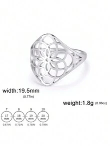 1枚女款精緻不鏽鋼向日葵戒指,時尚簡約指環珠寶,母親節感恩節禮物