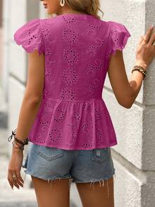 Women Tops - 紫色 - 查看 6