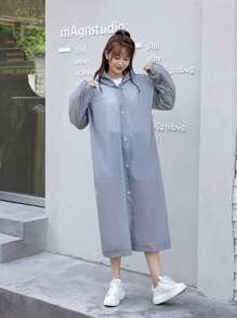 1 件成人時尚長 Eva 防水雨衣,男女通用,旅行,連帽,釣魚,露營,多種顏色可選