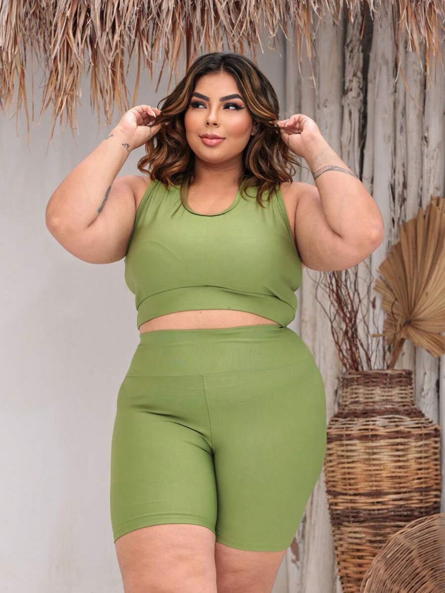 Plus Size Co-Ords - Mint Green - View 1