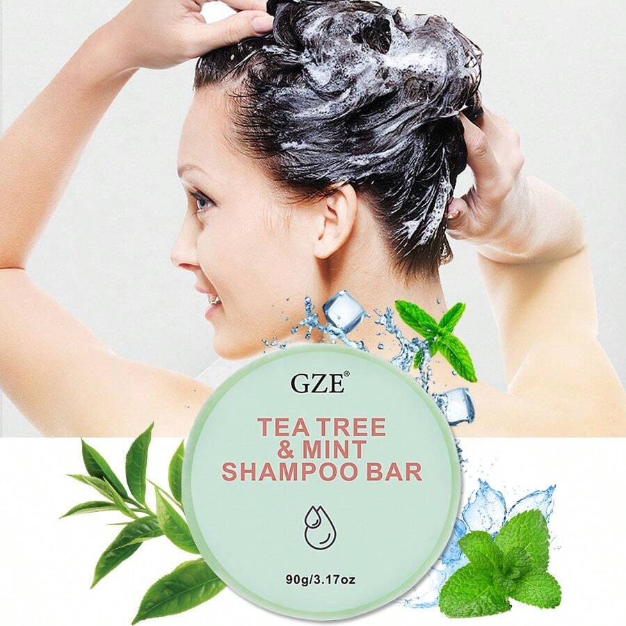 GZE Tea Tree & Mint Clarifying Bar Shampoo AntiDandruff Natural