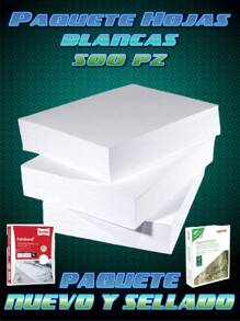 500 Hojas Blancas Para Impresion y Fotocopia - Blanco - Ver 1