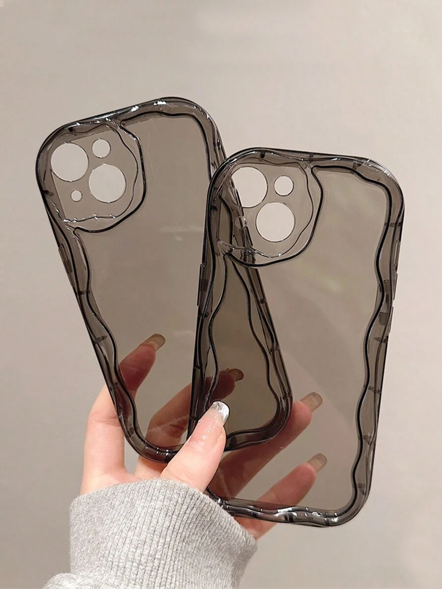 簡約透明黑色手機殼,適用於iphone15/15promax/15pro/11/12/13/14promax/xs/xr/11pro/11promax/12pro/12promax/13pro/13promax/7plus/14pro/14promax/14plus/7plus/8plus/8/se2,柔軟創意殼