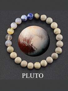 1pc Eight Planets Bead Bracelet Men Women Natural Stone Universe Solar Syetem Earth Moon Saturn Neptune Planet Handmade Jewelry Gift - Multicolor - View 4