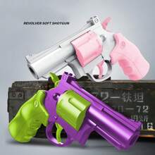 1pc Toy Revolver Toy With Soft Bullets And Chicken Eating Carrot Pattern Toy Gun Model As Gift