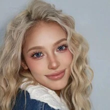 2pcs Mixed-Blue Personalized Colored Contact Lenses With Big Diameter, Yearly Disposable For Party And Daily Use - People and Santolan - View 3