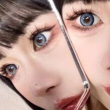 2pcs Mixed-Blue Personalized Colored Contact Lenses With Big Diameter, Yearly Disposable For Party And Daily Use - People and Santolan - View 5