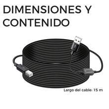 Cable Usb A Usb B Activo Para Impresora Proytector Escaner Multifuncional - 15 Metros - Ver 4